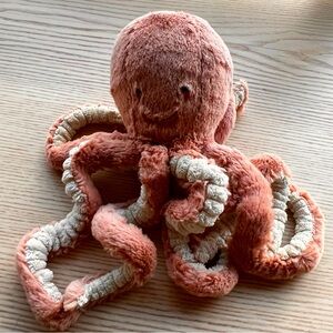 Jellycat Plush Octopus | Soft Pink Stuffed Animal | Lovey / Baby Toy